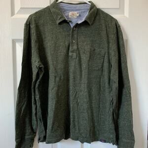 Faherty 100% cotton long sleeved polo shirt medium